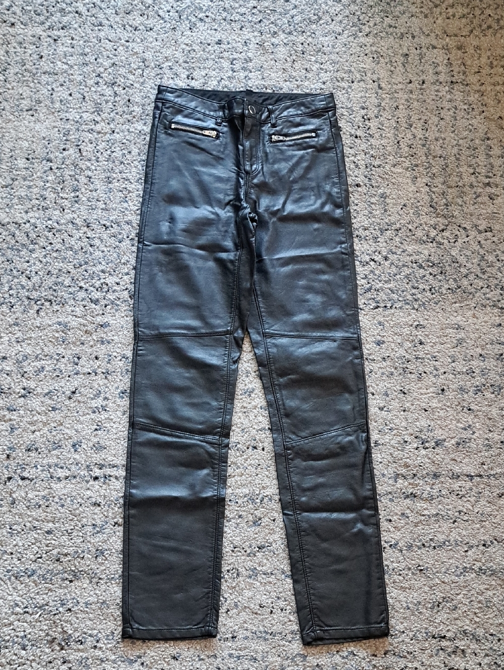H&M Black Faux Leather Skinny Jeans